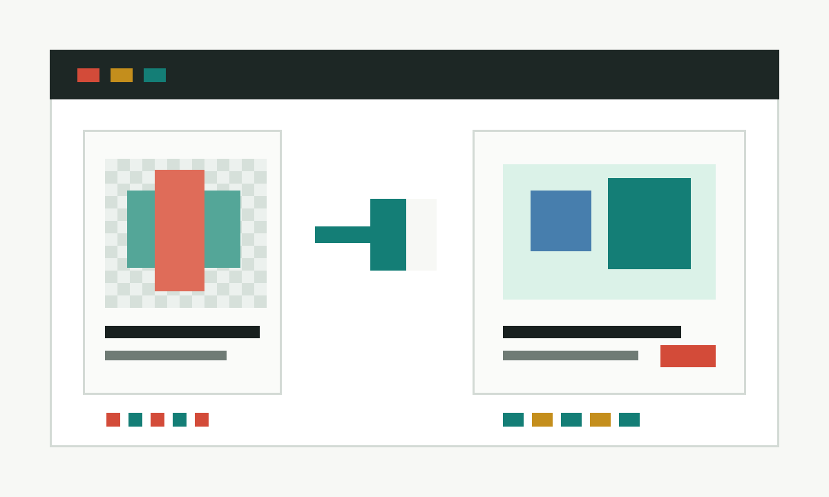 Illustration of PNG files being converted into WebP files in ImgKit