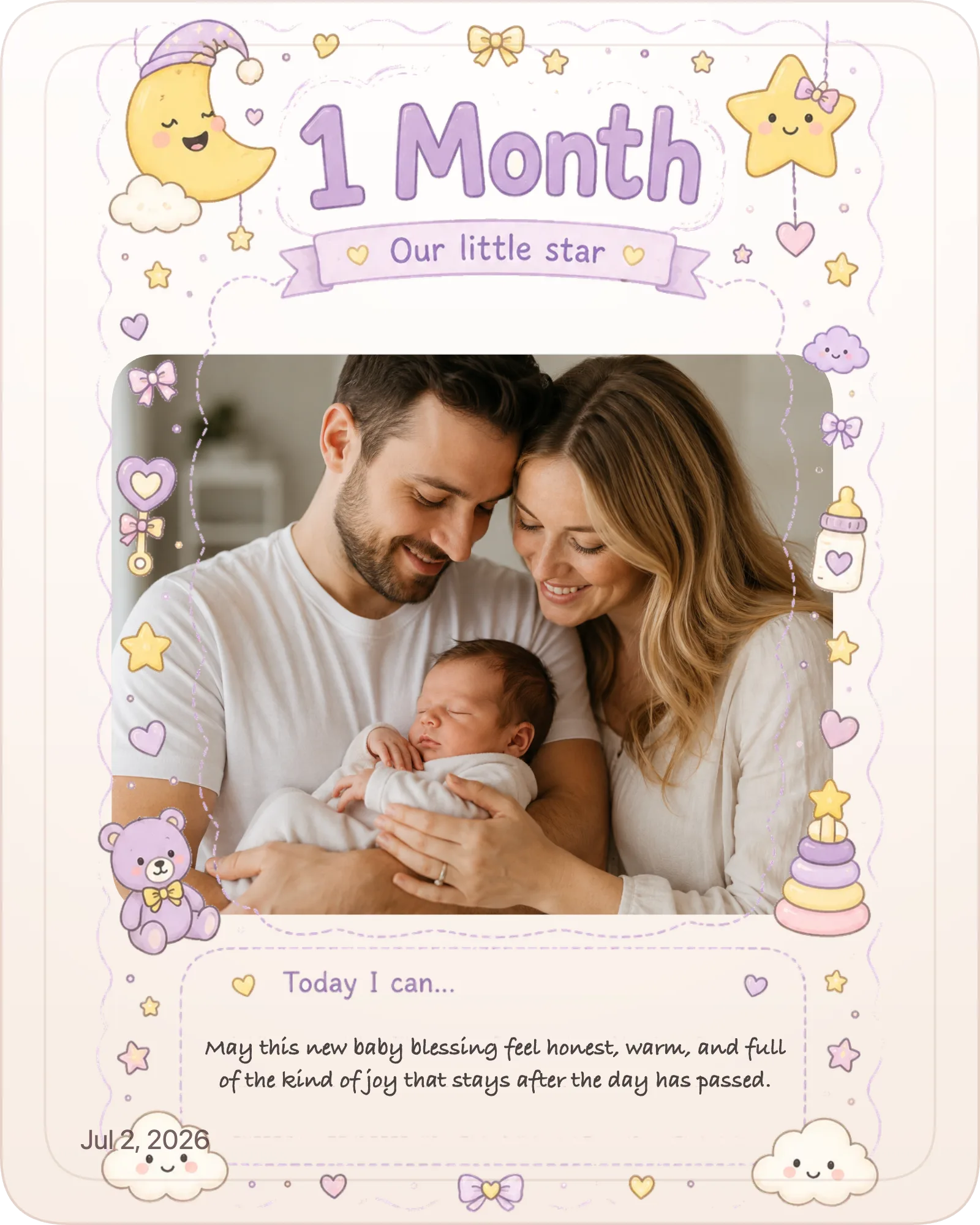 Finished new baby photo gift example