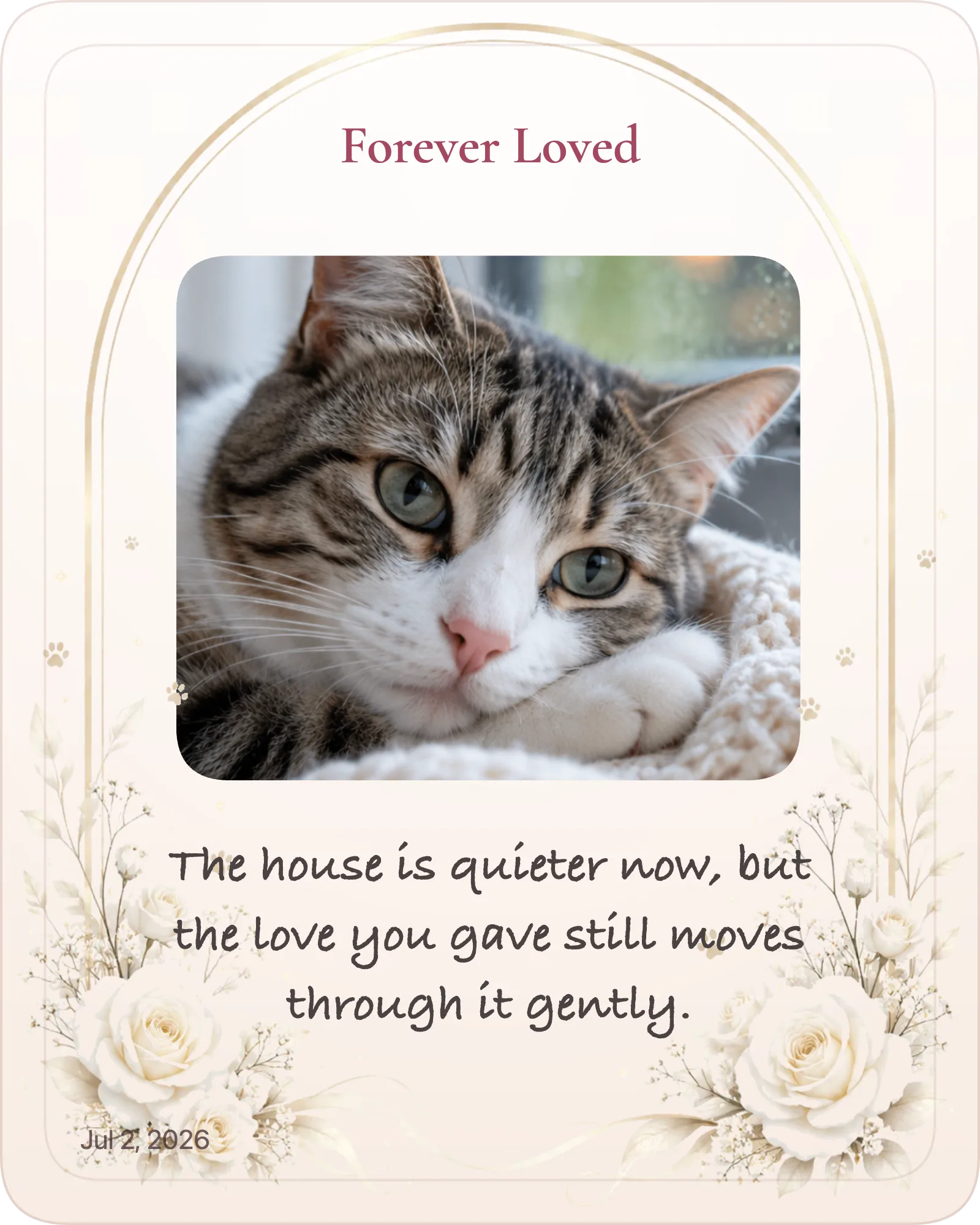 Finished pet memorial photo gift example