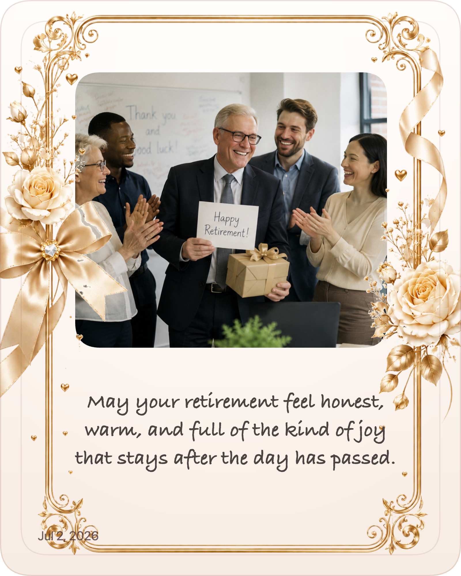 Finished retirement photo gift example