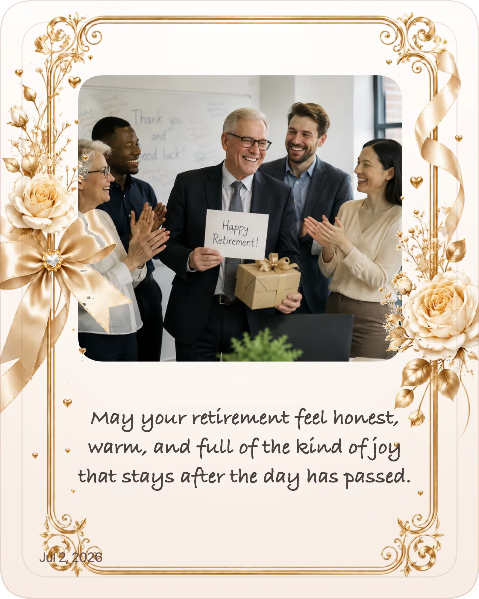 Finished retirement photo gift example