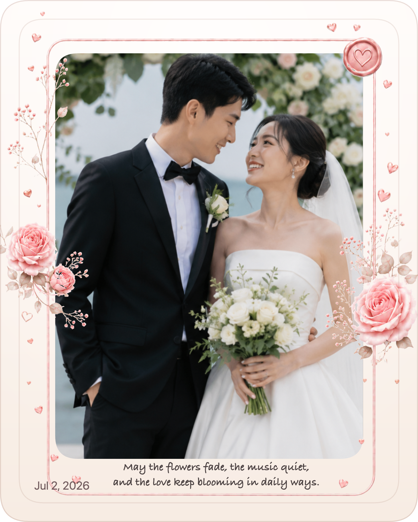 Finished wedding photo gift example