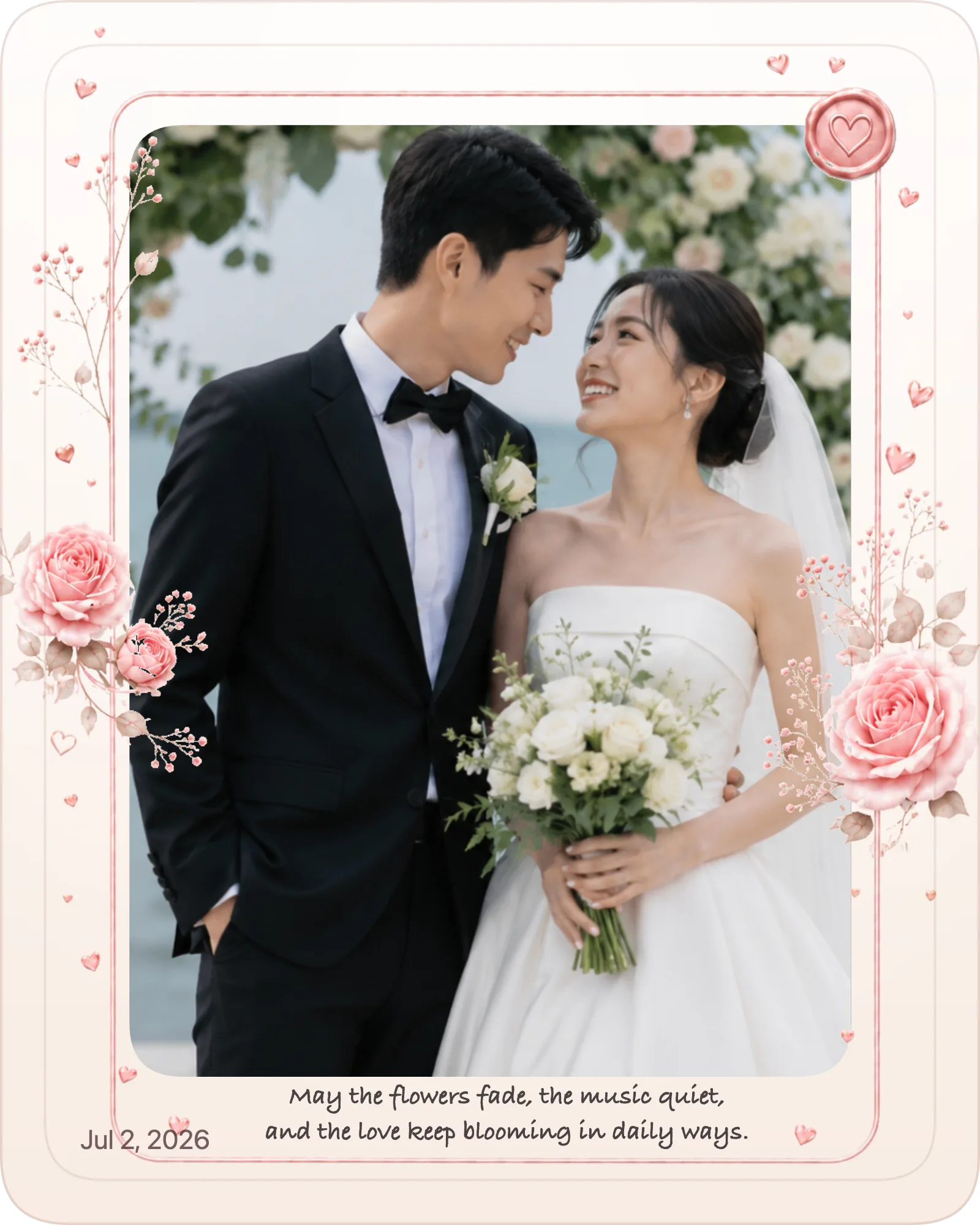 Finished wedding photo gift example