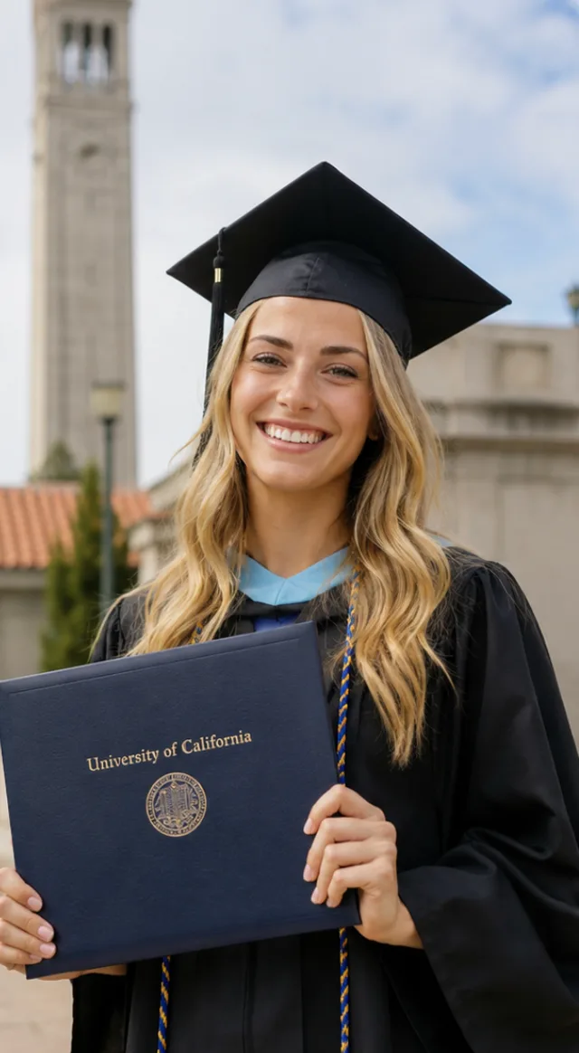 A graduation portrait in cap and gown
