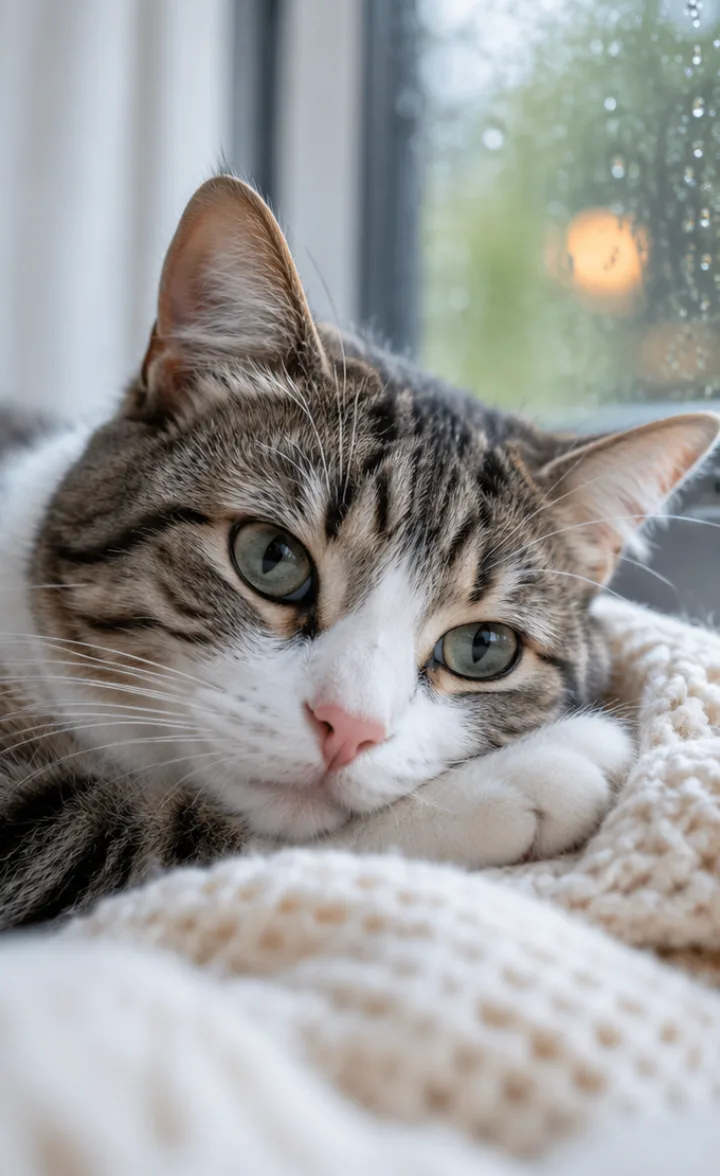A close-up photo of a cat