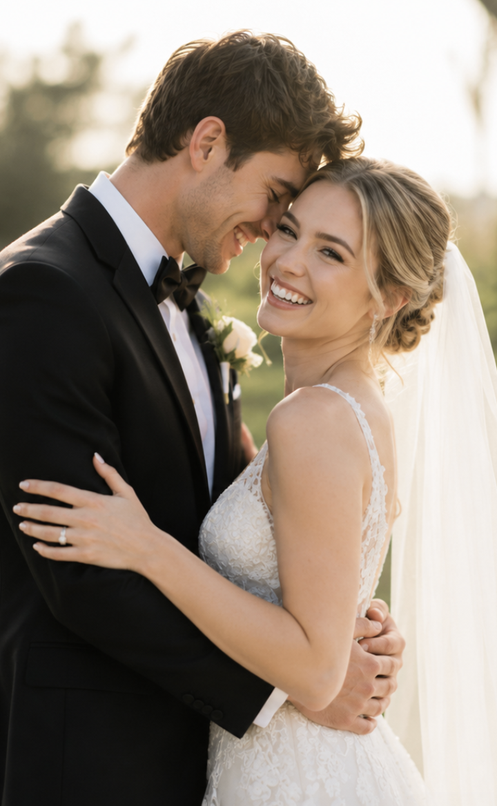 A bride and groom walking together after the ceremony