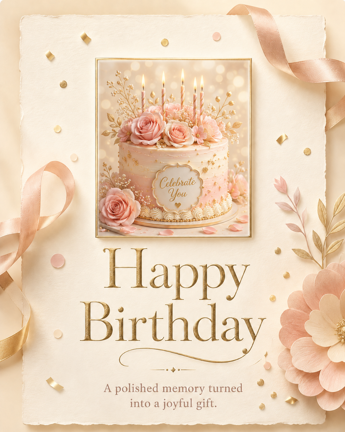 Cute photo gift template preview with a playful celebratory look
