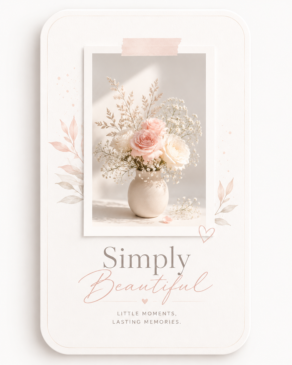 Minimal photo gift template preview with a clean layout